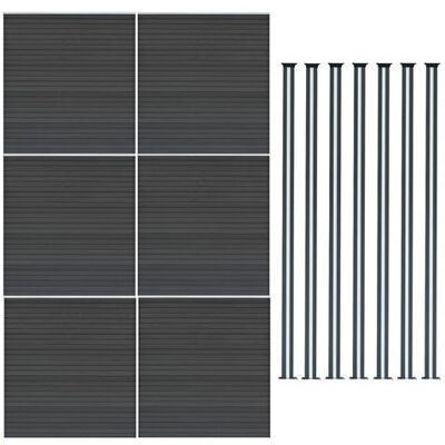 Non communiqué Kit Clôture 6 Panneaux Composite Plastique Gris 9 Lames à Emboîter 185 cm H x 1045cm L & 7 Poteaux en Aluminium à LED Solaires Texture de Bois Reversible PVC Brise-Vue Extérieur Jardin Mur d'Intimité - Publicité Non communiqué Kit Clôture 6 Panneaux Composite Plastique Gris 9 Lames à Emboîter 185 cm H x 1045cm L & 7 Poteaux en Aluminium à LED Solaires Texture de Bois Reversible PVC Brise-Vue Extérieur Jardin Mur d'Intimité - Publicité