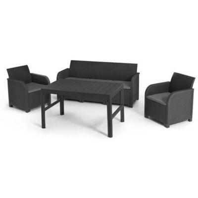 ALLIBERT - Sanremo - Gris graphite - 5 personnes - Garden furniture set - Publicité ALLIBERT - Sanremo - Gris graphite - 5 personnes - Garden furniture set - Publicité