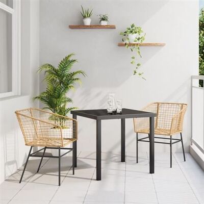 Ensemble de Salle à Manger de Jardin Vidaxl - Poly rotin Marron 3 Pièces - Publicité Ensemble de Salle à Manger de Jardin Vidaxl - Poly rotin Marron 3 Pièces - Publicité