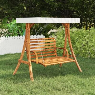 Structure de Balancelle en Bois Courbé avec Toit Crème - vidaXL - Publicité Structure de Balancelle en Bois Courbé avec Toit Crème - vidaXL - Publicité