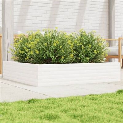 vidaXL Jardinière Blanche 110x110x23 cm Bois Massif Pin - Jardinera - Publicité vidaXL Jardinière Blanche 110x110x23 cm Bois Massif Pin - Jardinera - Publicité