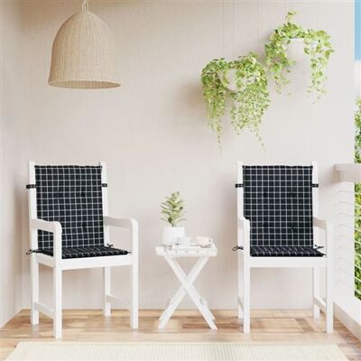 vidaXL Coussins Lowback 2 pièces Tissu à Carreaux Noir - Coussins - Publicité vidaXL Coussins Lowback 2 pièces Tissu à Carreaux Noir - Coussins - Publicité
