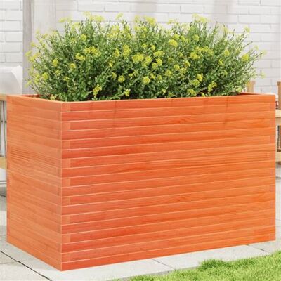 Jardinera madera maciza de pino marrón cera 110x60x68,5 cm - Jardinera - Publicité Jardinera madera maciza de pino marrón cera 110x60x68,5 cm - Jardinera - Publicité