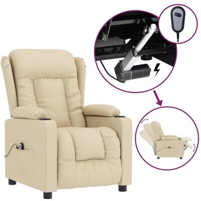 Non communiqué vidaXL Fauteuil inclinable électrique Crème Tissu Crème - Publicité Non communiqué vidaXL Fauteuil inclinable électrique Crème Tissu Crème - Publicité