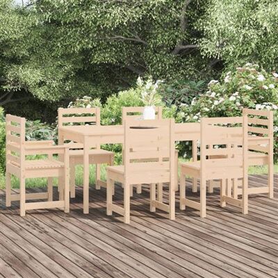 Ensemble de Salle à Manger de Jardin 7 Pièces Bois de Pin Massif - Publicité Ensemble de Salle à Manger de Jardin 7 Pièces Bois de Pin Massif - Publicité