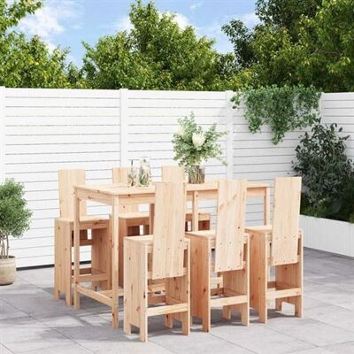 vidaXL Ensemble de Bar de Jardin Pin Naturel - Set de Bar Jardin - Publicité vidaXL Ensemble de Bar de Jardin Pin Naturel - Set de Bar Jardin - Publicité