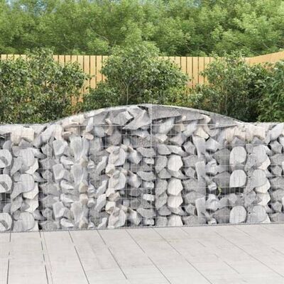 vidaXL Panier de gabions arqués 8 pcs 400x50x100/120cm - Mur de jardin décoratif - Publicité vidaXL Panier de gabions arqués 8 pcs 400x50x100/120cm - Mur de jardin décoratif - Publicité