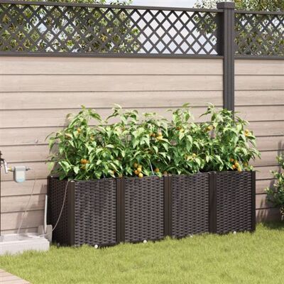Vidaxl - Jardinières avec Système d'Irrigation Automatique 4 pièces Marron - Publicité Vidaxl - Jardinières avec Système d'Irrigation Automatique 4 pièces Marron - Publicité