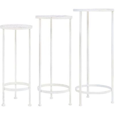 Set de supports de plantes vidaXL 3 pièces style vintage métal blanc - Support de plante - Publicité Set de supports de plantes vidaXL 3 pièces style vintage métal blanc - Support de plante - Publicité