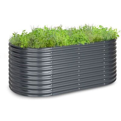 Non communiqué Jardinière surélevée - blumfeldt High Grow - Carré de potager - 200x80x100cm - Plate-bande surélevée - Tôle d'acier - Gris - Publicité Non communiqué Jardinière surélevée - blumfeldt High Grow - Carré de potager - 200x80x100cm - Plate-bande surélevée - Tôle d'acier - Gris - Publicité