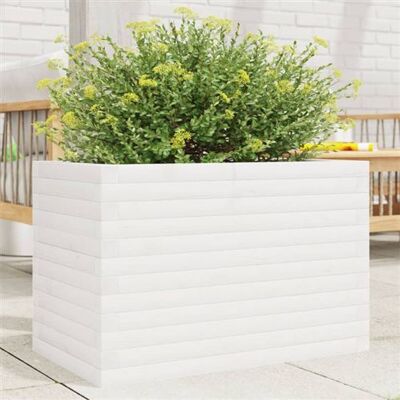 vidaXL Jardinière en bois massif blanc 70x40x46 cm - Jardinière - Publicité vidaXL Jardinière en bois massif blanc 70x40x46 cm - Jardinière - Publicité