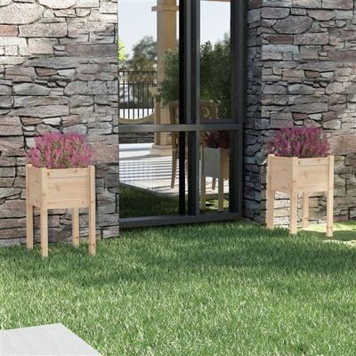 vidaXL 1/2x Jardin en Pin Massif - Jardinière - Publicité vidaXL 1/2x Jardin en Pin Massif - Jardinière - Publicité