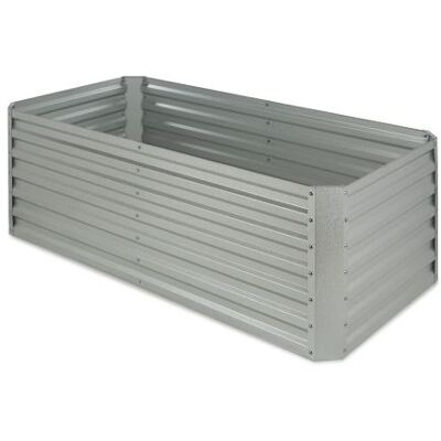 Jardinière surélevée - blumfeldt High Grow Straight - Carré de potager - 180x60x90cm - Plate-bande surélevée - Tôle d'acier - Argent Argent - Publicité Jardinière surélevée - blumfeldt High Grow Straight - Carré de potager - 180x60x90cm - Plate-bande surélevée - Tôle d'acier - Argent Argent - Publicité