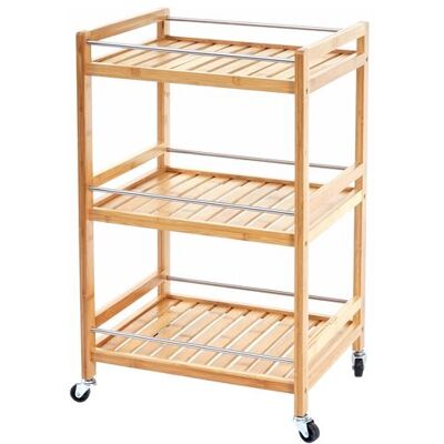 Non communiqué Chariot de service MENDLER HWC-D91 bambou 76x46x38cm Marron - Publicité Non communiqué Chariot de service MENDLER HWC-D91 bambou 76x46x38cm Marron - Publicité