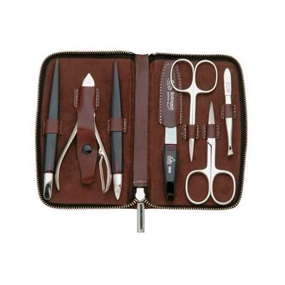 Set de manucure ERBE Houston - Cuir, 7 outils, Brun - Publicité Set de manucure ERBE Houston - Cuir, 7 outils, Brun - Publicité