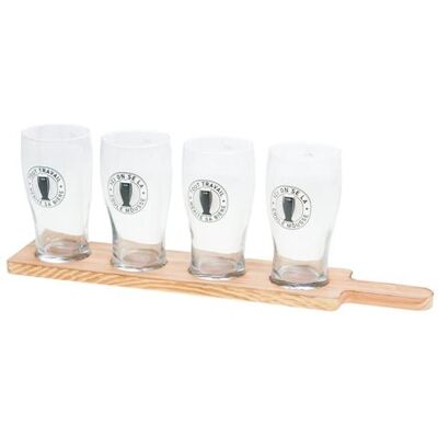 Non communiqué Planche à bière 4 verres coule douce - Amadeus - Marron - Bois Beige - Publicité Non communiqué Planche à bière 4 verres coule douce - Amadeus - Marron - Bois Beige - Publicité