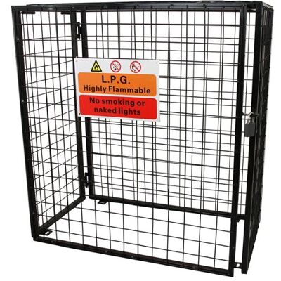 Cage en maille d'acier galvanisé MonsterShop pour bouteilles de gaz - 19kg - Noir - Publicité Cage en maille d'acier galvanisé MonsterShop pour bouteilles de gaz - 19kg - Noir - Publicité