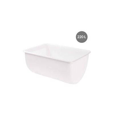 Grand bac 220 Litres semi-cylindrique, blanc, GILAC - Publicité Grand bac 220 Litres semi-cylindrique, blanc, GILAC - Publicité