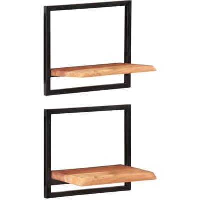 Non communiqué Étagères murales 2 pcs 40x24x35 cm Bois d acacia et acier Brun - Publicité Non communiqué Étagères murales 2 pcs 40x24x35 cm Bois d acacia et acier Brun - Publicité