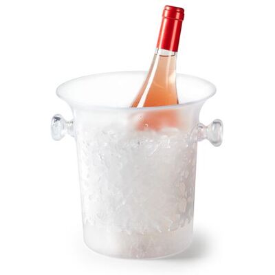 Seau à champagne Pujadas - Ø 21 cm - Plastique transparent - Publicité Seau à champagne Pujadas - Ø 21 cm - Plastique transparent - Publicité