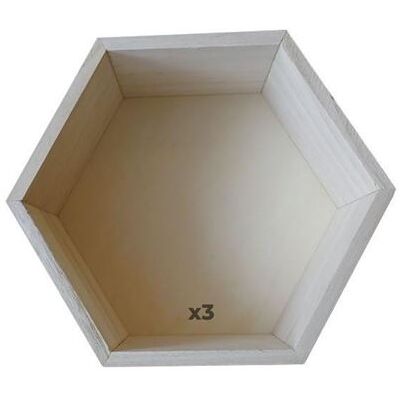 Artemio 3 Étagères Hexagonales Beige - Étagères - Publicité Artemio 3 Étagères Hexagonales Beige - Étagères - Publicité