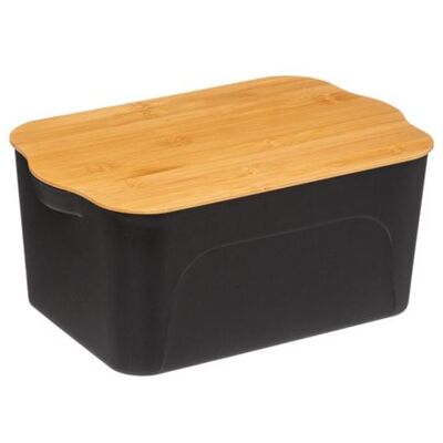 Marque: 5five - Boîte en plastique avec couvercle en bambou 6,5L - Design moderne - Publicité Marque: 5five - Boîte en plastique avec couvercle en bambou 6,5L - Design moderne - Publicité