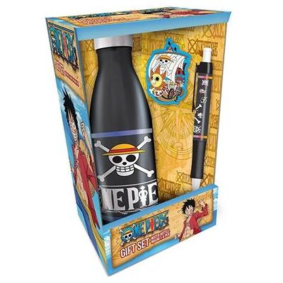 Non communiqué One Piece - Coffret cadeau Bouteille d'eau en métal + Aimant + Stylo "Emblème Drapeau" - Publicité Non communiqué One Piece - Coffret cadeau Bouteille d'eau en métal + Aimant + Stylo "Emblème Drapeau" - Publicité