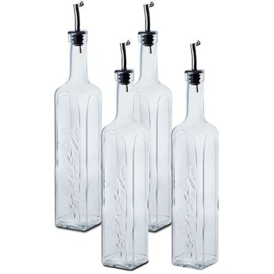 Non communiqué Lot de 4 bouteille d'huile en verre 0.5 L distributeur d'huile d'olive, entonnoir en acier inoxydable, bouteille huile et vinaigre - Longueur 6 x Profondeur 6 x Hauteur 33 cm- JUANIO - - Publicité Non communiqué Lot de 4 bouteille d'huile en verre 0.5 L distributeur d'huile d'olive, entonnoir en acier inoxydable, bouteille huile et vinaigre - Longueur 6 x Profondeur 6 x Hauteur 33 cm- JUANIO - - Publicité