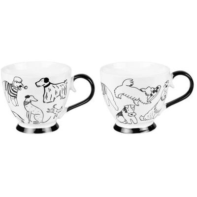 Ensemble de 2 mugs petit déjeuner Oscar - Porcelaine 44cl Décoré - Publicité Ensemble de 2 mugs petit déjeuner Oscar - Porcelaine 44cl Décoré - Publicité