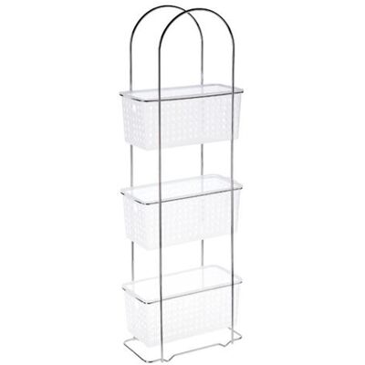 AC-Déco FIVE Simply Smart - Étagère en Métal 3 Paniers 84cm Argent Blanc - Publicité AC-Déco FIVE Simply Smart - Étagère en Métal 3 Paniers 84cm Argent Blanc - Publicité