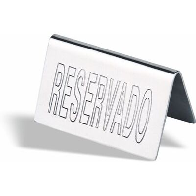 Non communiqué Plaque de Table Reservado en Inox 5 x 10 cm - Pujadas - - Inox - Publicité Non communiqué Plaque de Table Reservado en Inox 5 x 10 cm - Pujadas - - Inox - Publicité