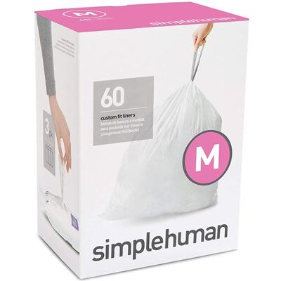 simplehuman CW0261 - Sac à Poubelle Sur Mesure - 60 Plastique Blanc - Publicité simplehuman CW0261 - Sac à Poubelle Sur Mesure - 60 Plastique Blanc - Publicité