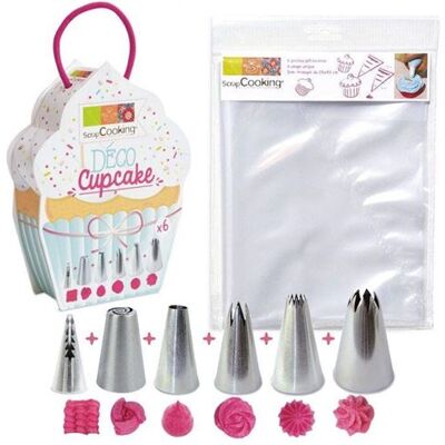 ScrapCooking 6 Douilles + 6 Poches à Douilles Jetables - Accessoires de Pâtisserie - Publicité ScrapCooking 6 Douilles + 6 Poches à Douilles Jetables - Accessoires de Pâtisserie - Publicité