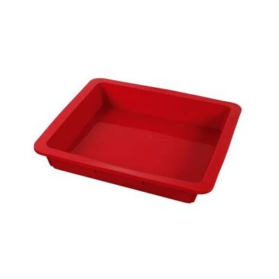 Moule à pâtisserie en silicone rouge Crealys - 24x24x4 cm - Publicité Moule à pâtisserie en silicone rouge Crealys - 24x24x4 cm - Publicité