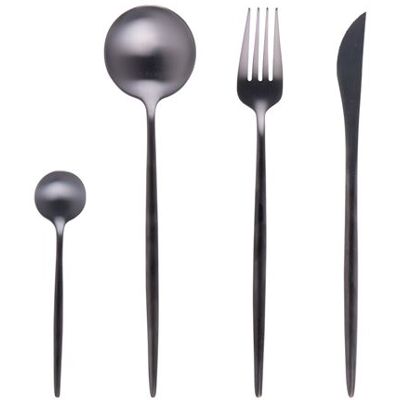 Non communiqué Ménagère 24 pièces Diva Gun - Table Passion - Gris - Acier Inoxydable (inox) - Publicité Non communiqué Ménagère 24 pièces Diva Gun - Table Passion - Gris - Acier Inoxydable (inox) - Publicité