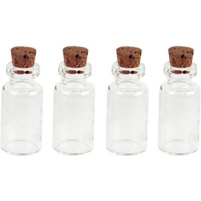 Non communiqué 4 mini flacons en verre 2,4 cm à bouchon liège Transparent - Publicité Non communiqué 4 mini flacons en verre 2,4 cm à bouchon liège Transparent - Publicité