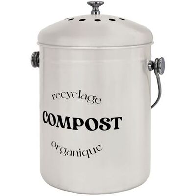 Non communiqué Composteur, bac, poubelle à compost de cuisine 5L rond en Inox - Beige - Linxor beige - Publicité Non communiqué Composteur, bac, poubelle à compost de cuisine 5L rond en Inox - Beige - Linxor beige - Publicité