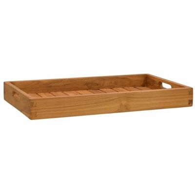 Non communiqué Plateau de service 60x35 cm Bois de teck massif Brun - Publicité Non communiqué Plateau de service 60x35 cm Bois de teck massif Brun - Publicité