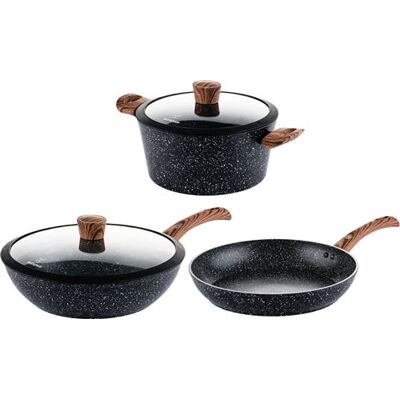 Non communiqué SET DE POÊLES Westinghouse - Poêle wok 30 CM + Poêle à frire 28 CM + Poêle à frire 30 CM - Édition Spéciale Noir - Publicité Non communiqué SET DE POÊLES Westinghouse - Poêle wok 30 CM + Poêle à frire 28 CM + Poêle à frire 30 CM - Édition Spéciale Noir - Publicité
