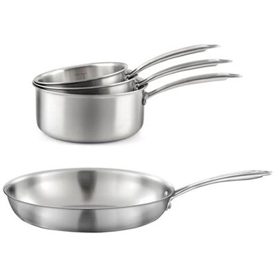 Cuisinox - Gourmet - Ensemble de Casseroles en Inox - 16/18/20cm et Poêle 32cm - Publicité Cuisinox - Gourmet - Ensemble de Casseroles en Inox - 16/18/20cm et Poêle 32cm - Publicité