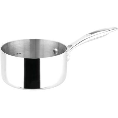 Sitram 710728 - Casserole en inox 14cm avec manche rivetée - Publicité Sitram 710728 - Casserole en inox 14cm avec manche rivetée - Publicité