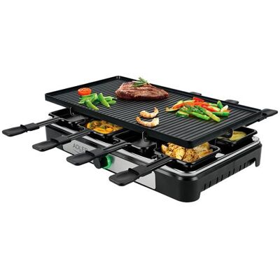 Non communiqué Appareil à Raclette électrique ADLER AD6616 avec poêle -Gril plancha sans fumée de style moderne pour 8 personnes 1400W - Publicité Non communiqué Appareil à Raclette électrique ADLER AD6616 avec poêle -Gril plancha sans fumée de style moderne pour 8 personnes 1400W - Publicité