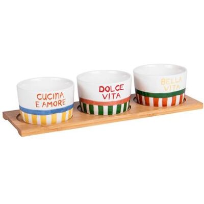 Non communiqué Service apéritif 3 pièces Dolce Vita 28,5 cm - Table Passion - Décoré - Porcelaine - Publicité Non communiqué Service apéritif 3 pièces Dolce Vita 28,5 cm - Table Passion - Décoré - Porcelaine - Publicité