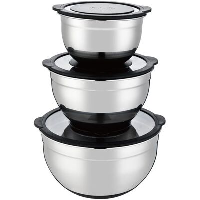 Non communiqué Lot de 3 Bols Mélangeurs Gradués Arthur Martin en Acier Inoxydable 16 cm - 20 cm - 24 cm avec Couvercles Hermétiques, Anti Dérapants, Lavables au Lave-Vaisselles Argent - Publicité Non communiqué Lot de 3 Bols Mélangeurs Gradués Arthur Martin en Acier Inoxydable 16 cm - 20 cm - 24 cm avec Couvercles Hermétiques, Anti Dérapants, Lavables au Lave-Vaisselles Argent - Publicité
