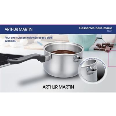 Non communiqué Casserole Arthur Martin Casserole bain-marie 16cm / 1L AM4233 Gris - Publicité Non communiqué Casserole Arthur Martin Casserole bain-marie 16cm / 1L AM4233 Gris - Publicité