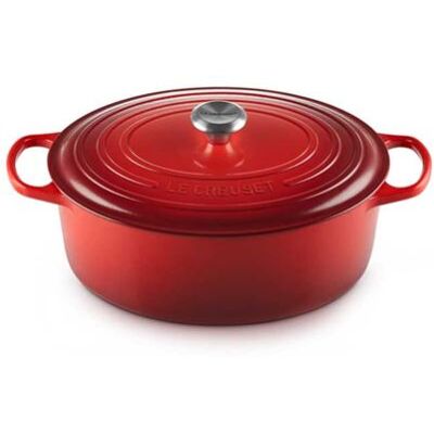 Le Creuset Récipient en fonte ovale - Cerise - Publicité Le Creuset Récipient en fonte ovale - Cerise - Publicité