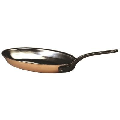 La Brunoise Poêle professionnelle ovale à poisson, queue inox standard soudée - Diamètre 360mm - Publicité La Brunoise Poêle professionnelle ovale à poisson, queue inox standard soudée - Diamètre 360mm - Publicité