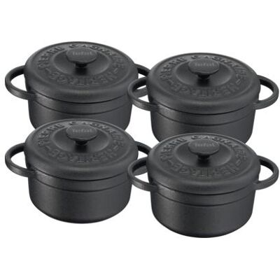 Set 4 mini cocottes fonte d'acier rondes 10 cm Tefal Pierre Gagnaire Heritage Noir Noir - Publicité Set 4 mini cocottes fonte d'acier rondes 10 cm Tefal Pierre Gagnaire Heritage Noir Noir - Publicité