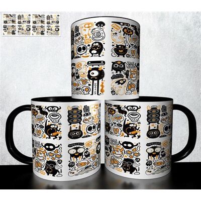Forever Mug collection design - Doodle Monsters Monstres Halloween 904 Noir - Publicité Forever Mug collection design - Doodle Monsters Monstres Halloween 904 Noir - Publicité
