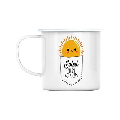Sun - Mug en métal émaillé - Illustration du soleil - Mug - Publicité Sun - Mug en métal émaillé - Illustration du soleil - Mug - Publicité
